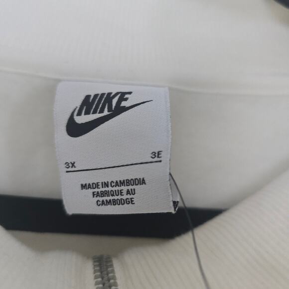 NWT! Nike Sportswear Fleece Oversized Half-Zip Crop Sweatshirt White Plus 3x - Picture 6 of 9